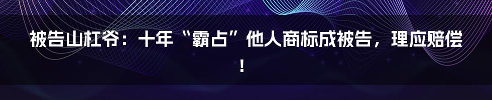 被告山杠爷：十年“霸占”他人商标成被告，理应赔偿！