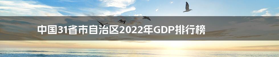 中国31省市自治区2022年GDP排行榜