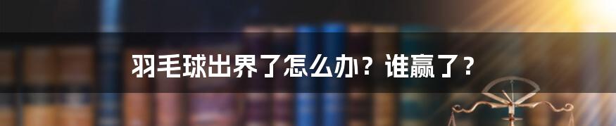 羽毛球出界了怎么办？谁赢了？