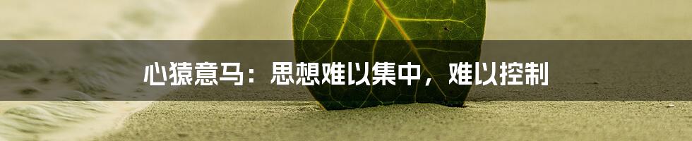 心猿意马：思想难以集中，难以控制