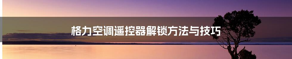 格力空调遥控器解锁方法与技巧