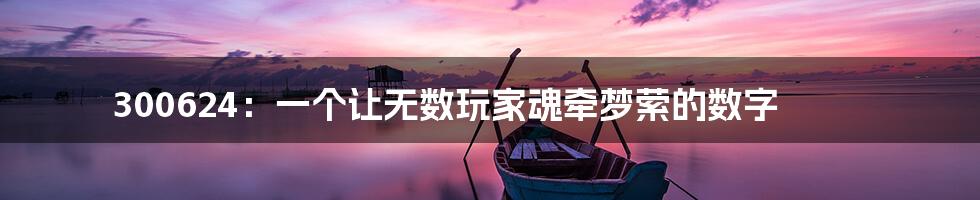 300624：一个让无数玩家魂牵梦萦的数字