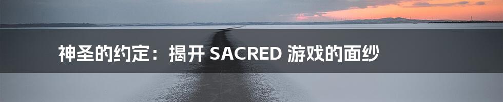 神圣的约定：揭开 SACRED 游戏的面纱