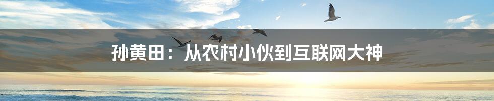 孙黄田：从农村小伙到互联网大神