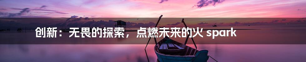 创新：无畏的探索，点燃未来的火 spark