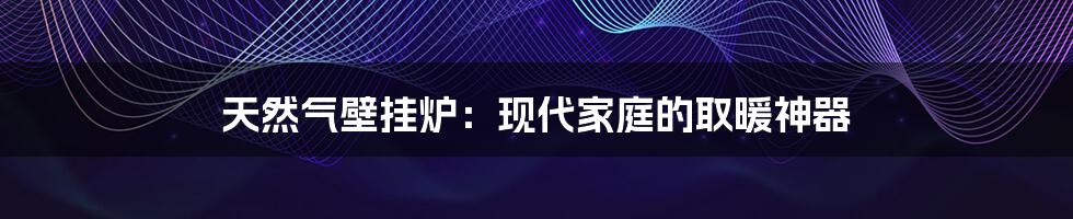 天然气壁挂炉：现代家庭的取暖神器