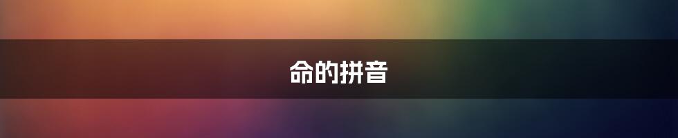 命的拼音