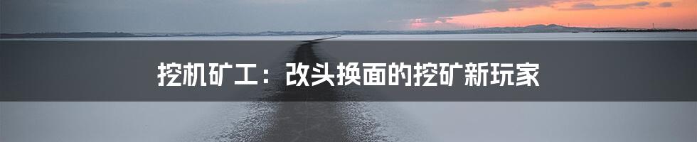 挖机矿工：改头换面的挖矿新玩家