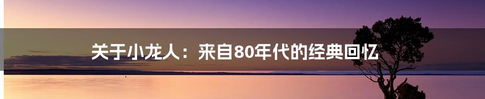 关于小龙人：来自80年代的经典回忆