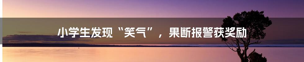 小学生发现“笑气”，果断报警获奖励