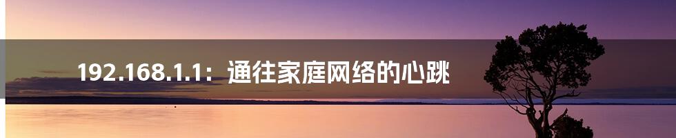 192.168.1.1：通往家庭网络的心跳