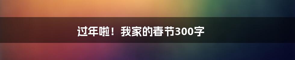 过年啦！我家的春节300字