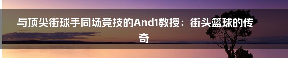 与顶尖街球手同场竞技的And1教授：街头篮球的传奇