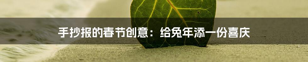 手抄报的春节创意：给兔年添一份喜庆