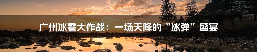 广州冰雹大作战：一场天降的“冰弹”盛宴