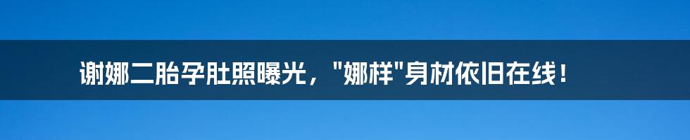 谢娜二胎孕肚照曝光，"娜样"身材依旧在线！