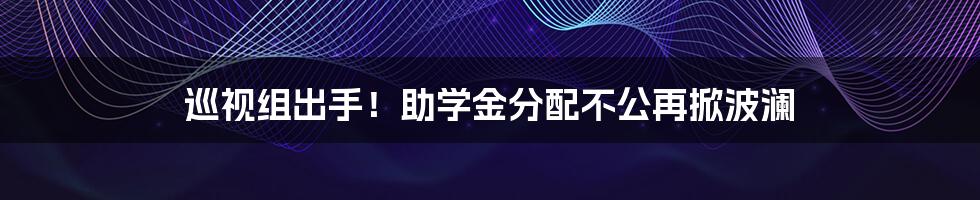 巡视组出手！助学金分配不公再掀波澜