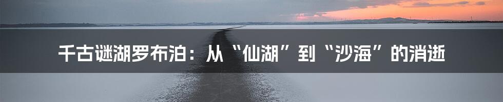 千古谜湖罗布泊：从“仙湖”到“沙海”的消逝