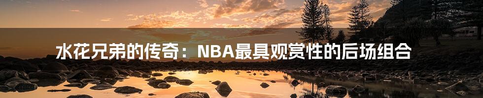 水花兄弟的传奇：NBA最具观赏性的后场组合