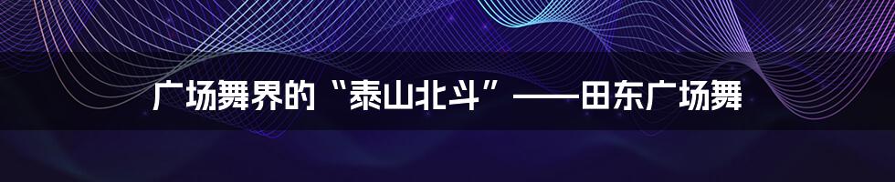 广场舞界的“泰山北斗”——田东广场舞