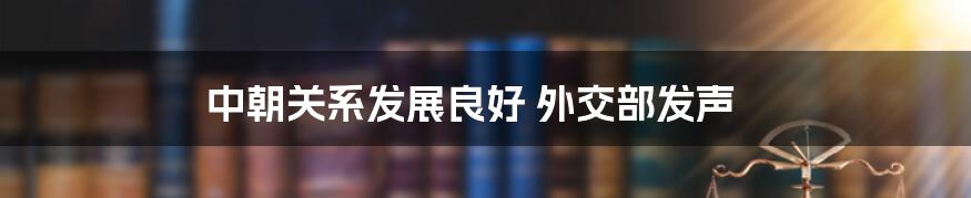 中朝关系发展良好 外交部发声