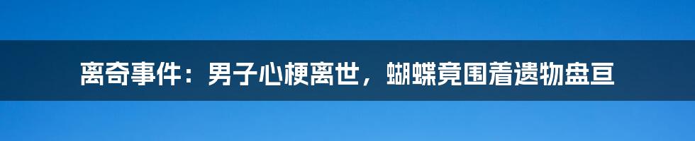 离奇事件：男子心梗离世，蝴蝶竟围着遗物盘亘