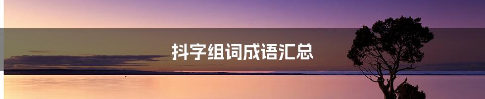 抖字组词成语汇总