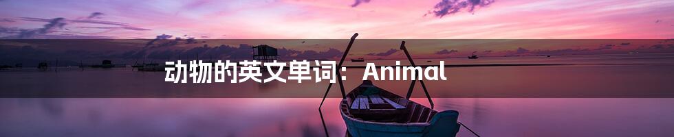 动物的英文单词：Animal