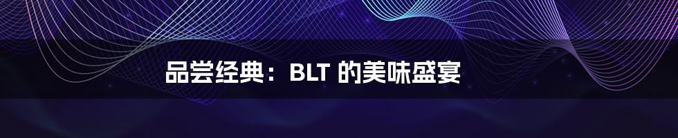 品尝经典：BLT 的美味盛宴