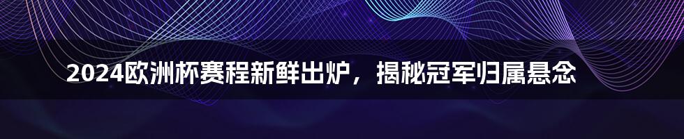 2024欧洲杯赛程新鲜出炉，揭秘冠军归属悬念