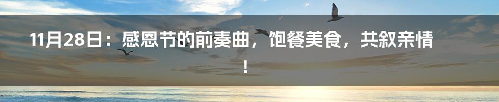 11月28日：感恩节的前奏曲，饱餐美食，共叙亲情！