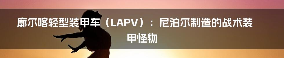 廓尔喀轻型装甲车（LAPV）：尼泊尔制造的战术装甲怪物