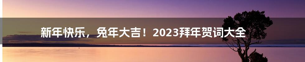 新年快乐，兔年大吉！2023拜年贺词大全