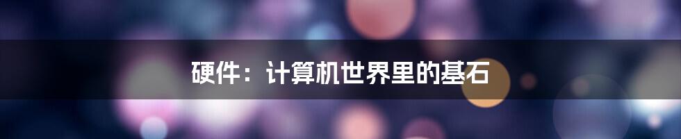 硬件：计算机世界里的基石