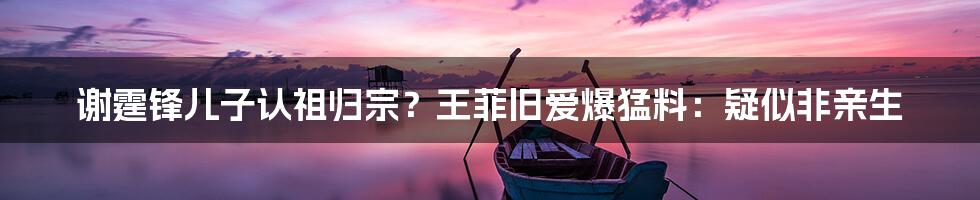 谢霆锋儿子认祖归宗？王菲旧爱爆猛料：疑似非亲生