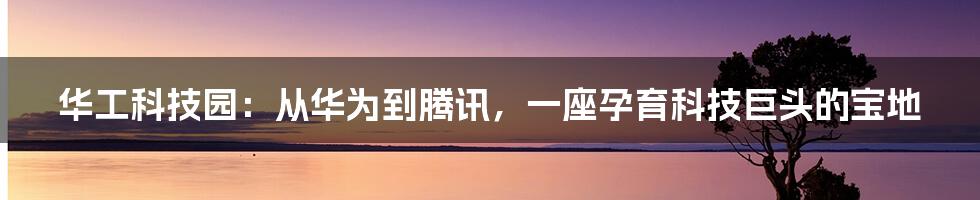 华工科技园：从华为到腾讯，一座孕育科技巨头的宝地