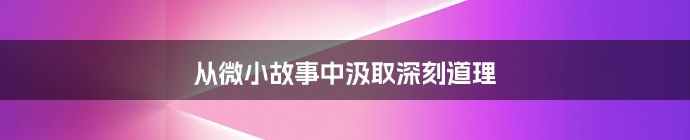 从微小故事中汲取深刻道理