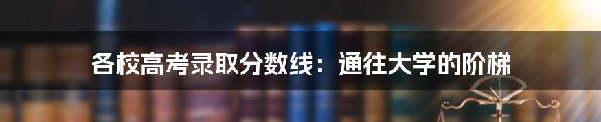 各校高考录取分数线：通往大学的阶梯