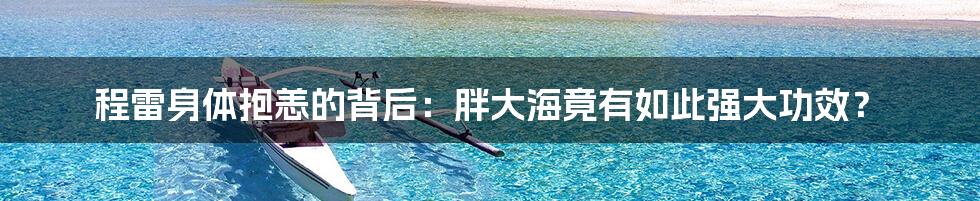 程雷身体抱恙的背后：胖大海竟有如此强大功效？