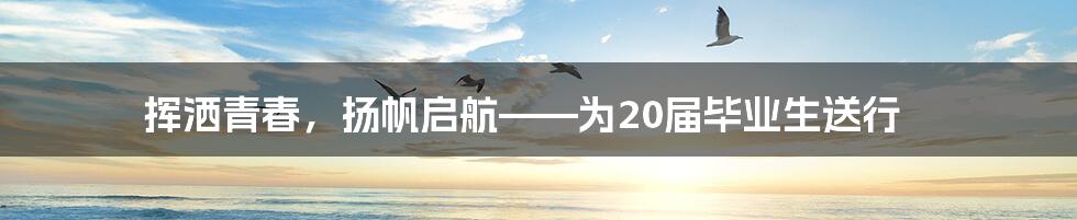 挥洒青春，扬帆启航——为20届毕业生送行