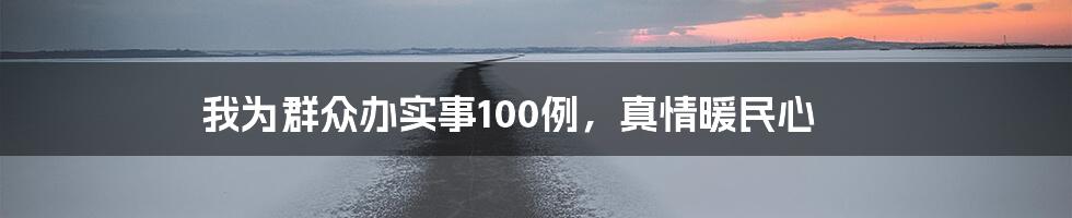 我为群众办实事100例，真情暖民心