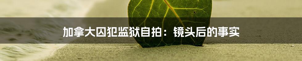 加拿大囚犯监狱自拍：镜头后的事实