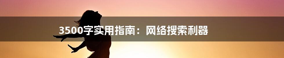 3500字实用指南：网络搜索利器