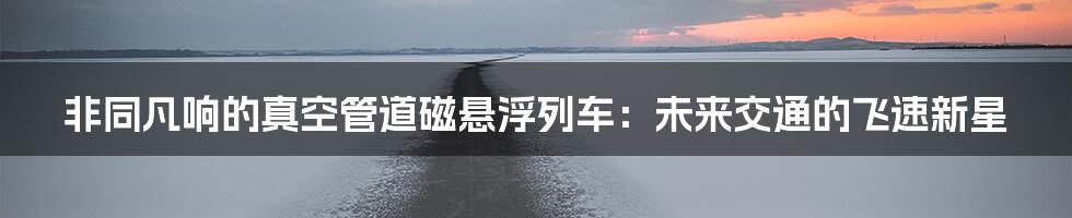 非同凡响的真空管道磁悬浮列车：未来交通的飞速新星