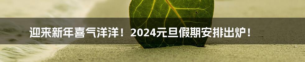 迎来新年喜气洋洋！2024元旦假期安排出炉！