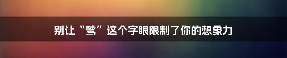 别让“骘”这个字眼限制了你的想象力