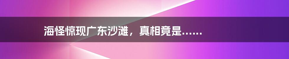 海怪惊现广东沙滩，真相竟是......