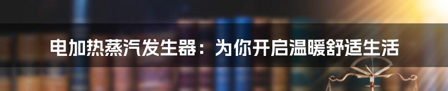 电加热蒸汽发生器：为你开启温暖舒适生活