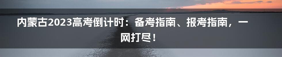 内蒙古2023高考倒计时：备考指南、报考指南，一网打尽！