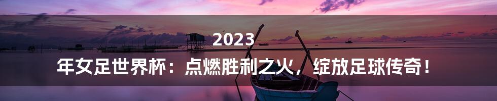 2023 年女足世界杯：点燃胜利之火，绽放足球传奇！